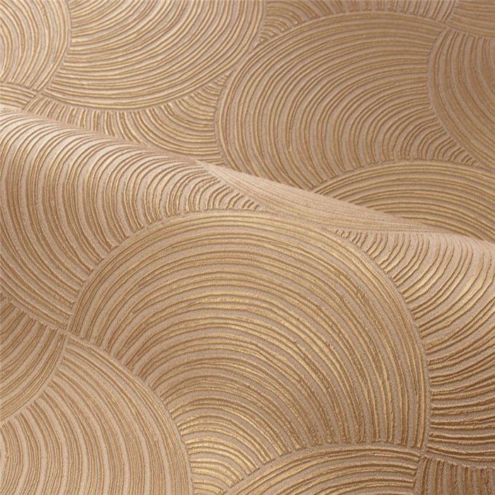 Casamance|Papel pintado moderno círculos entrelazados marrón|Salón