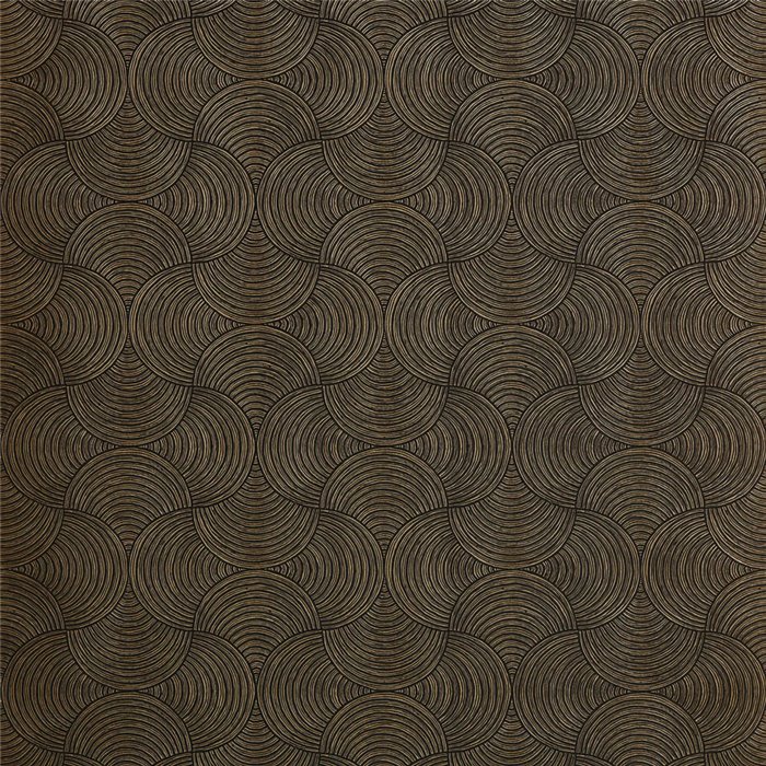 Papel pintado estilo moderno, círculos negro y dorado - Casamance Magnitude - Textures 76630916