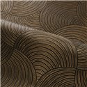 Casamance|Papier peint style moderne cercles noir et doré|Salón