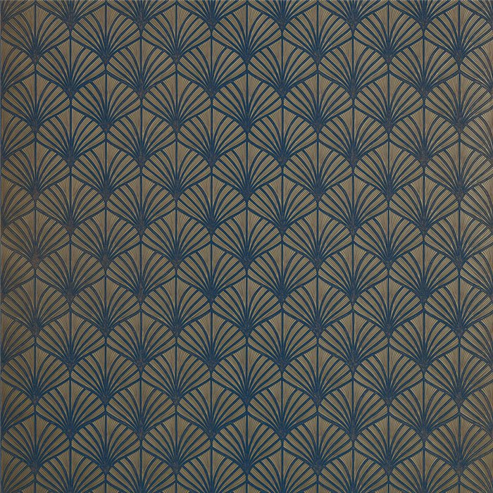 Casamance|Papel pintado sofisticado hojas de palma en relieve dorado y violeta|Papel Pintado