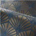 Casamance|Wallpaper sophisticated palm leaves embossed gold and violet|Wallpaper