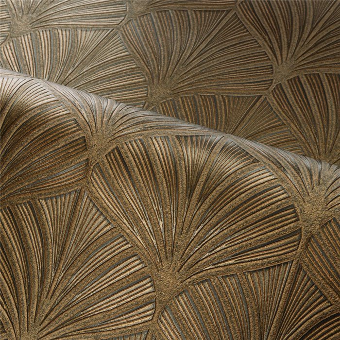 Casamance|Wallpaper luxury palm leaves gold and violet metallic|Wallpaper