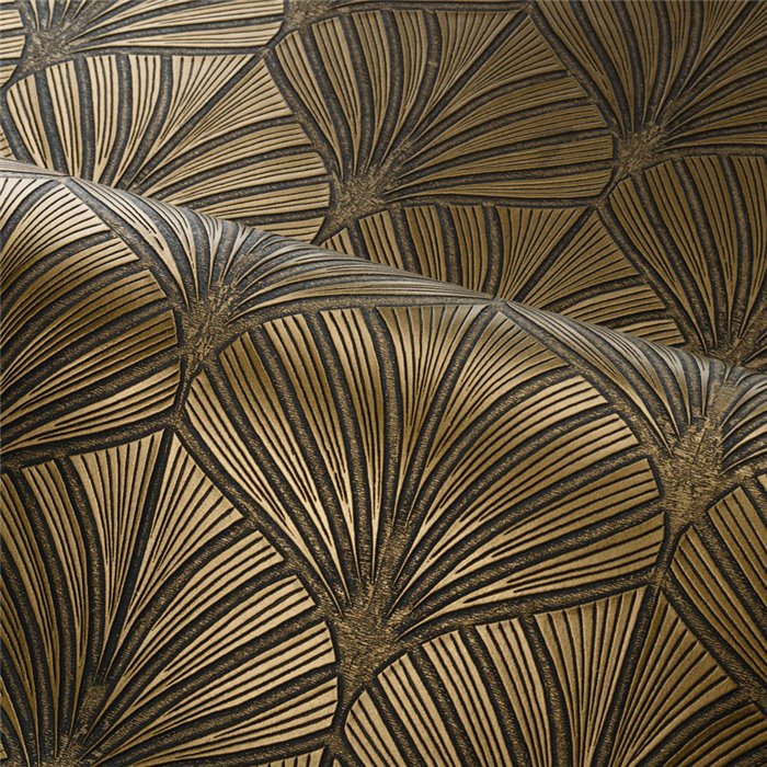 Casamance|Exklusive Tapete Palmblätter gold-schwarz edles Design|Tapeten