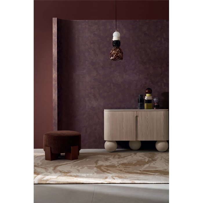Casamance|Wallpaper sophisticated abstract interlaced violet and gold|Living Room