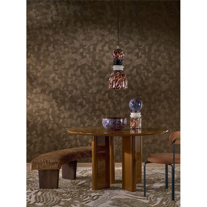 Casamance|Papier peint premium entrelacé abstrait noir et doré|Salón