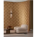Casamance|Papier peint luxueux palmettes gris métallisé|Salón