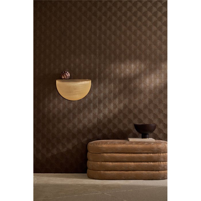 Casamance|Papel pintado moderno de alta gama hojas de palma gris y marrón|Salón