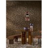 Casamance|Papier peint contemporain entrelacé abstrait brun et doré|Salón