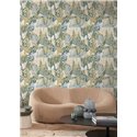 Casamance|Garten Tapete mit Heidekraut und Blumen grün-lila|Tapeten