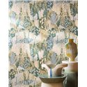 Casamance|Garten Tapete mit Heidekraut und Blumen grün-lila|Tapeten