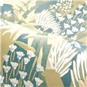 Casamance|Papier peint jardin avec bruyères et fleurs vert et lilas|Papier Peint