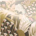 Casamance|Wallpaper garden plants with heathers earthy green and pink|Wallpaper