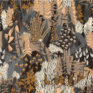Casamance|Papier peint plantes de jardin tons bleus et verts|Papier Peint