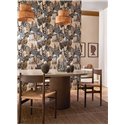 Casamance|Gartenpflanzen Tapete dunkelgrau-braun|Tapeten