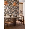 Casamance|Papier peint plantes de jardin gris foncé et brun|Papier Peint