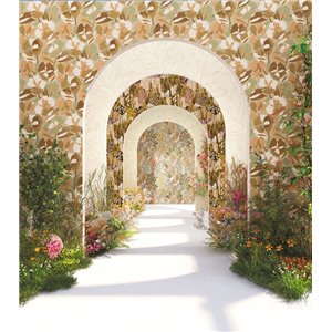 Casamance|Blumentapete überlappend grün-perlmutt|Tapeten 2