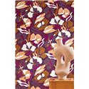Casamance|Papel pintado flores superpuestas violeta|Papel Pintado