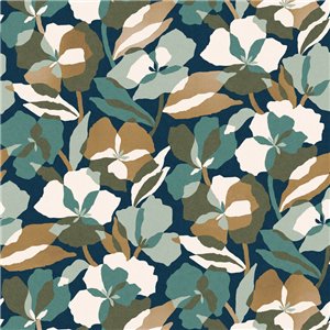Casamance|Blumentapete überlappend grün-perlmutt|Tapeten