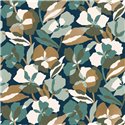 Casamance|Wallpaper flowers blue and green overlapping|Wallpaper