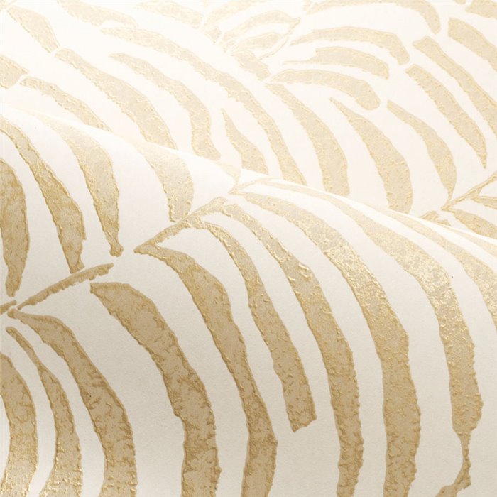 Casamance|Papel pintado de lujo helechos blanco y dorado|Papel Pintado