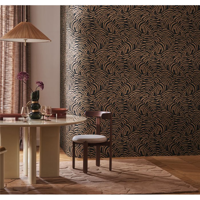 Casamance|Exklusive Tapete Farne schwarz-gold zeitgenössisch|Tapeten