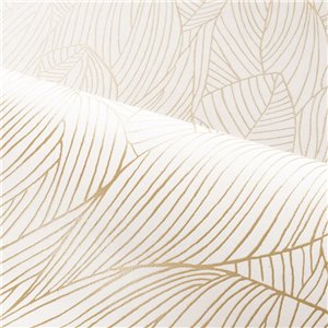 Papeldecor|Papier peint abstrait fleurs et cercles noir avec doré métallisé|Papier Peint 2
