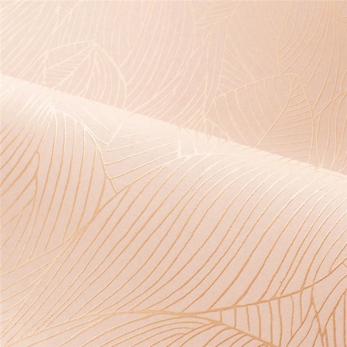 Papel pintado floral sofisticado rosa y dorado con brillo metalizado - Casamance Jardin Félicia 76602446
