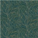 Casamance|Florale Luxus Tapete blau-gold metallische Details|Tapeten