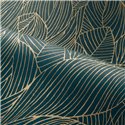 Casamance|Florale Luxus Tapete blau-gold metallische Details|Tapeten