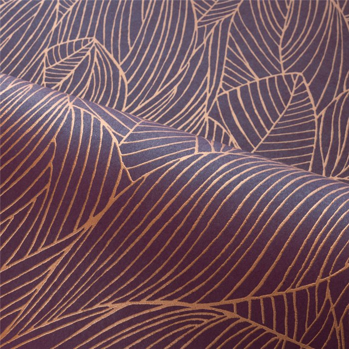 Casamance|Papel pintado floral violeta y dorado elegante estilo moderno|Papel Pintado