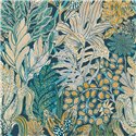 Casamance|Wallpaper garden flowers blue and green tones|Wallpaper