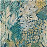 Casamance|Wallpaper garden flowers blue and green tones|Wallpaper