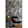 Casamance|Papier peint fleurs de jardin tons bleus et verts|Papier Peint