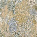 Casamance|Wallpaper garden flowers green and lilac|Wallpaper