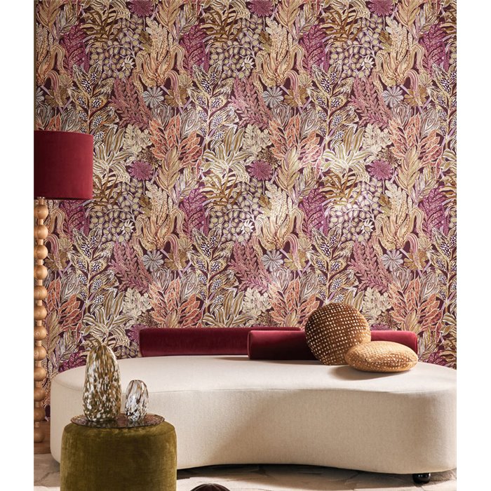 Casamance|Gartenblumen Tapete purpur-violett|Tapeten