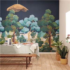 Caselio|Wall mural figurative forest landscape beige green Caselio|Wallmurals