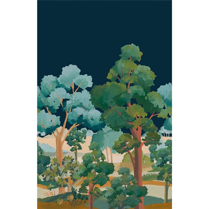 Caselio|Wall mural figurative forest landscape black green Caselio|Wallmurals