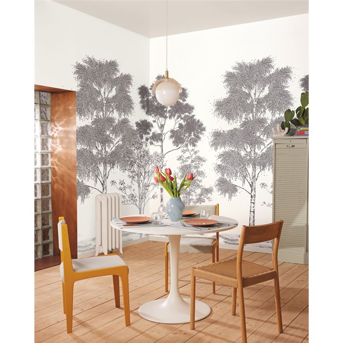 Caselio|Wall mural tree engravings black white Caselio|Wallmurals