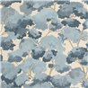 Caselio|Watercolor wallpaper with blue and beige forest|Floral