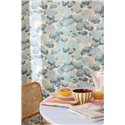 Caselio|Watercolor wallpaper with blue and beige forest|Floral