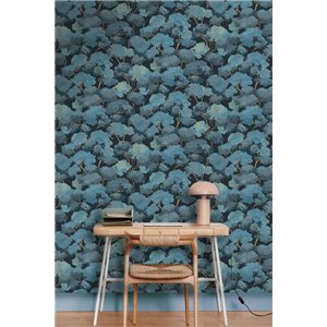 Caselio|Emerald green watercolor forest wallpaper|Floral 2