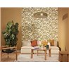 Caselio|Living room wallpaper with pictorial ochre forest|Wallpaper