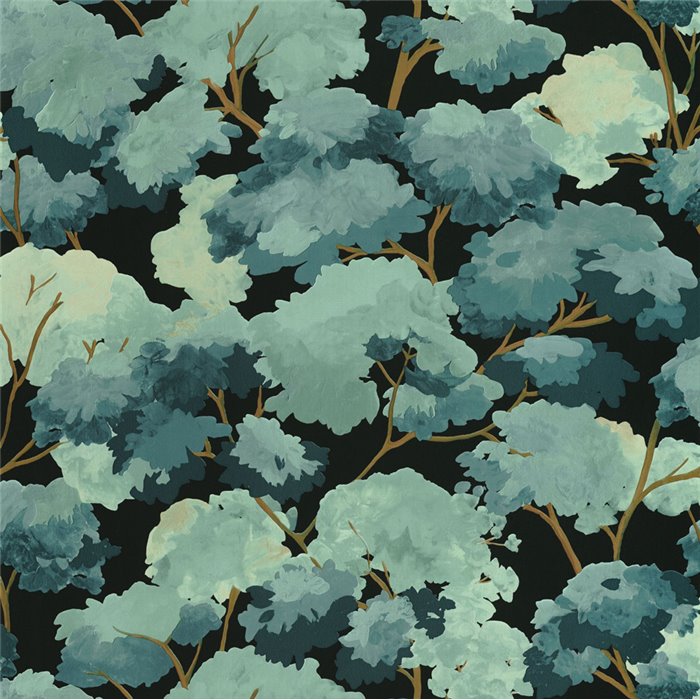 Caselio|Papel pintado bosque de acurela verde esmeralda|Floral