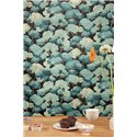 Caselio|Papel pintado bosque de acurela verde esmeralda|Floral