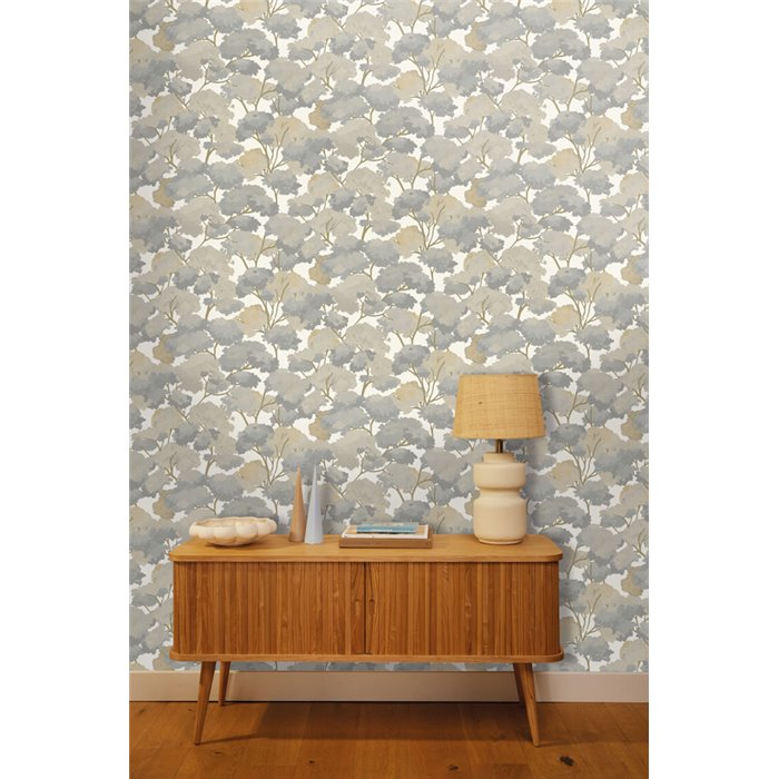 Caselio|Papier peint forêt picturale avec arbres|Floral