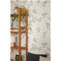 Caselio|Blue leaf pattern wallpaper, Scandinavian style|Floral