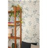 Caselio|Blue leaf pattern wallpaper, Scandinavian style|Floral