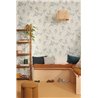Caselio|Blue leaf pattern wallpaper, Scandinavian style|Floral