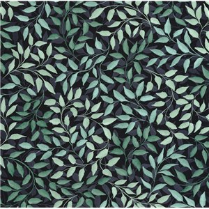 Caselio|Blue leaf pattern wallpaper, Scandinavian style|Floral