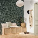 Caselio|Emerald green leaf pattern wallpaper|Wallpaper